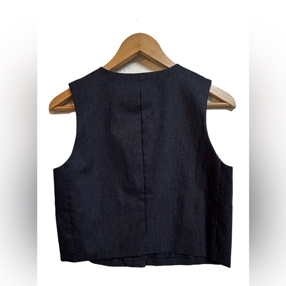 Haver & Blair Navy Scoopneck Fitted Snap Button Front Vest Top Size XS NWT - Picture 3 of 3